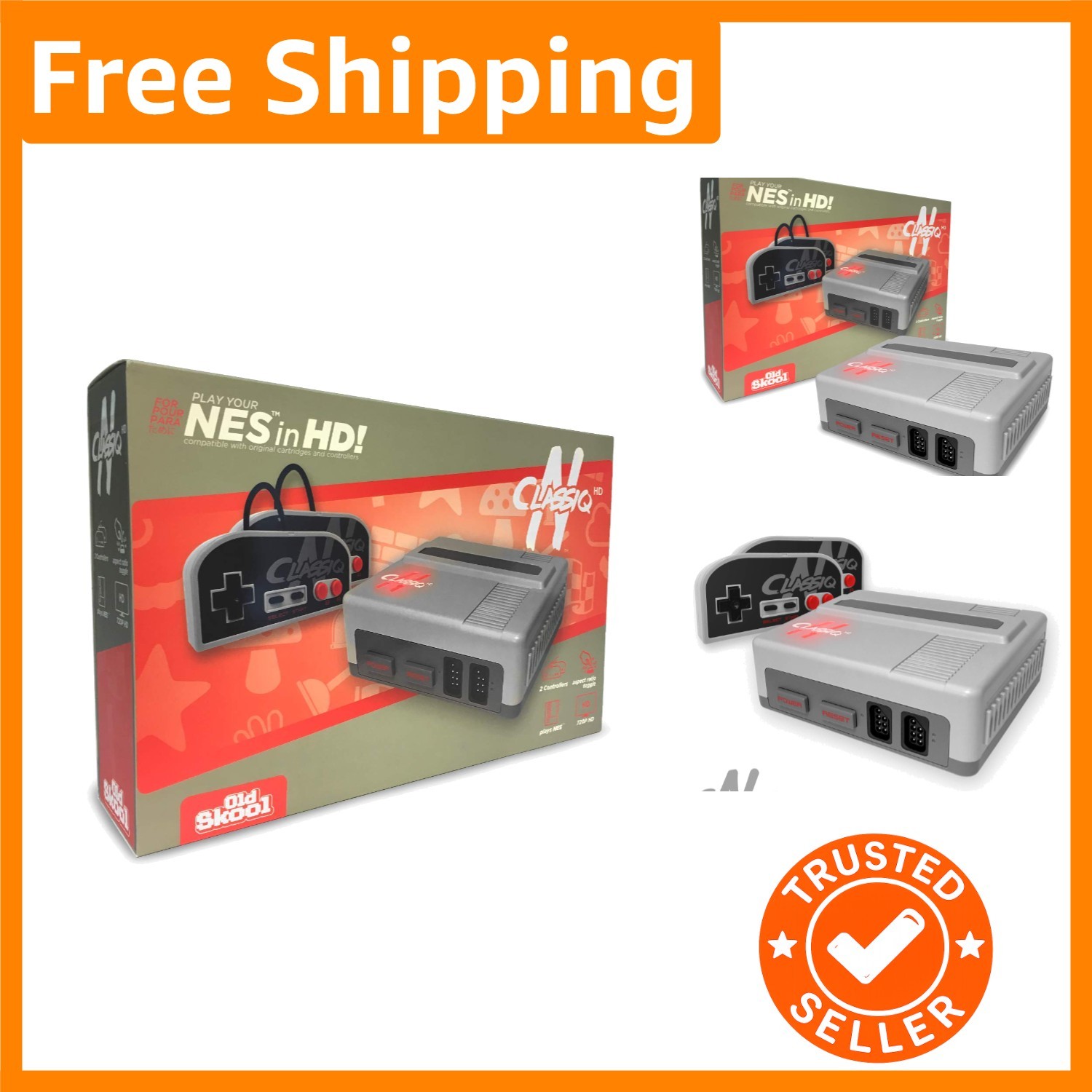 Relive Classic NES Games in 720p with CLASSIQ N HD Console & 2 Controllers