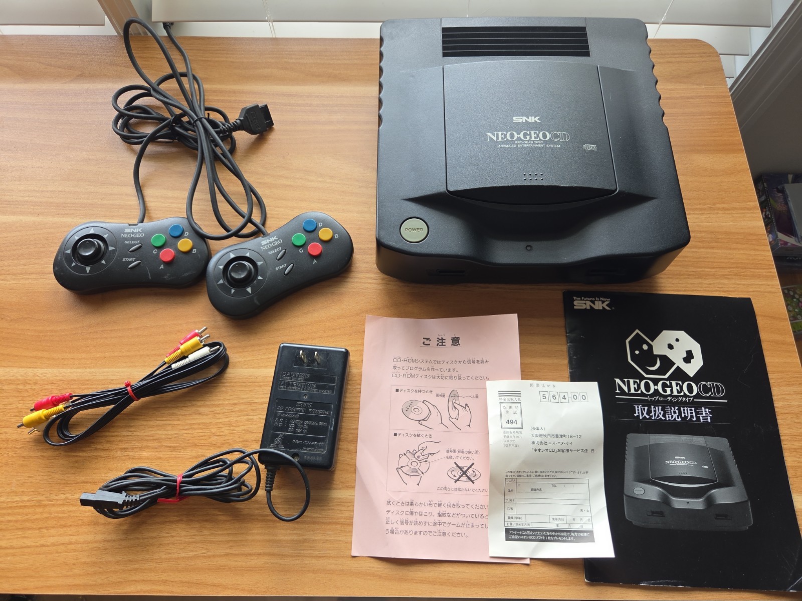 Neo Geo CD Console CD-T01 2 Controllers AC/ AV cablesTested Working US SELLER