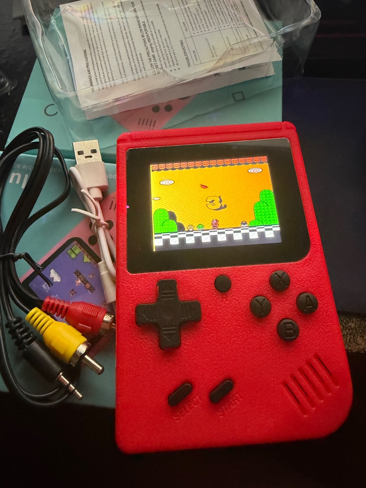 1 Game Box Plus- Hand Held Game System Red With Controller/ New