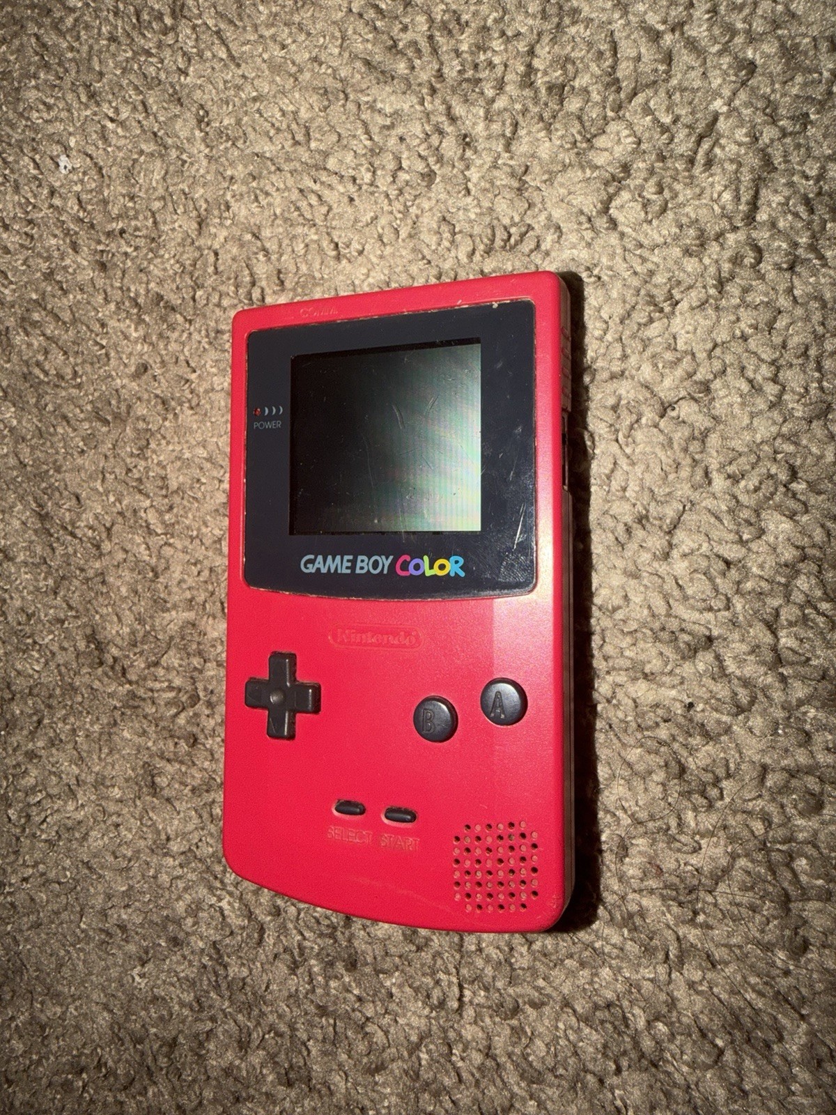 Nintendo Game Boy Color CGB-001 Red Handheld System Console with Headphone Jack
