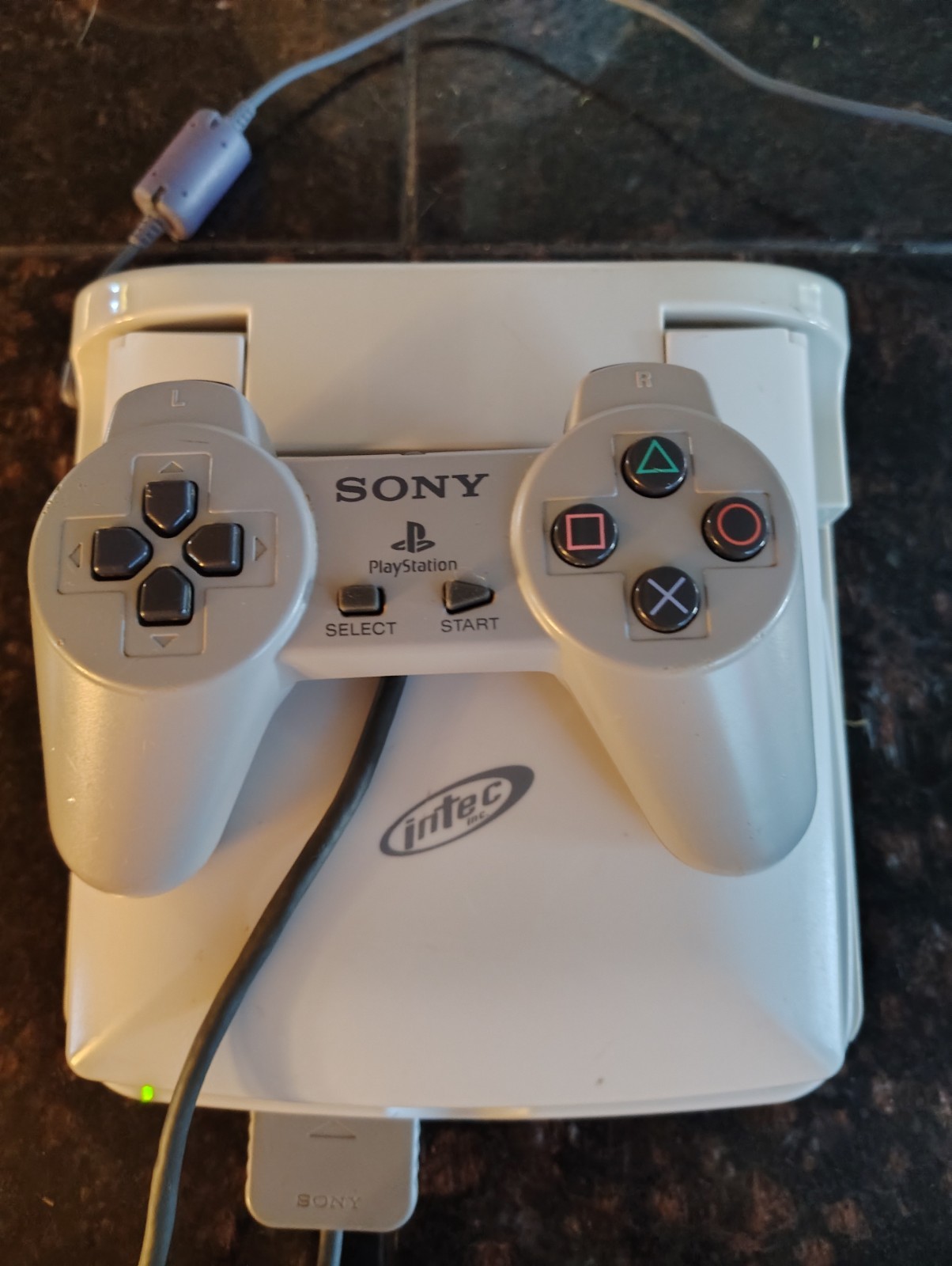 Sony Playstation 1 Console W/ RARE LCD Screen Attachment PS1 No Sound! 1 Game