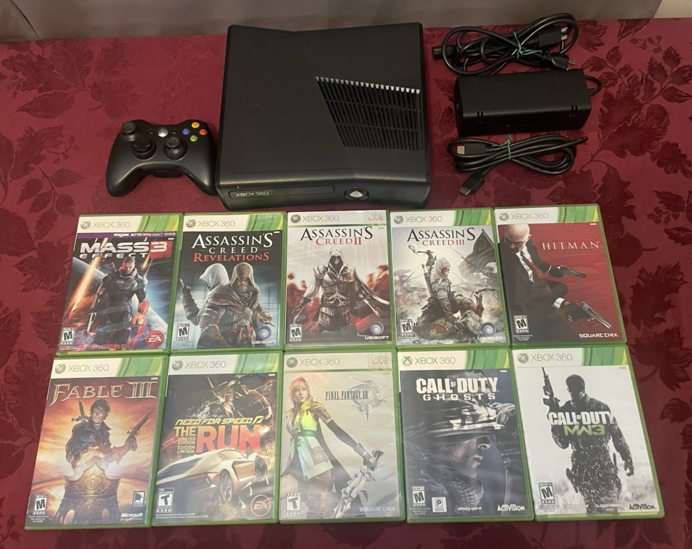 Xbox 360 S 250gb Model 1439 Console, OEM Controller & 10 Games – Tested!