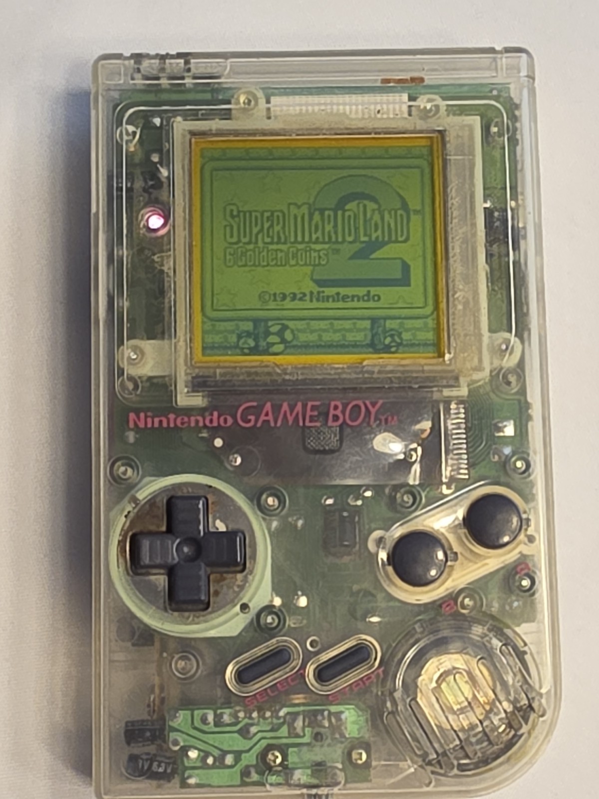 Nintendo Game Boy DMG-01 Clear Shell Tested Working w/ Carrying Case