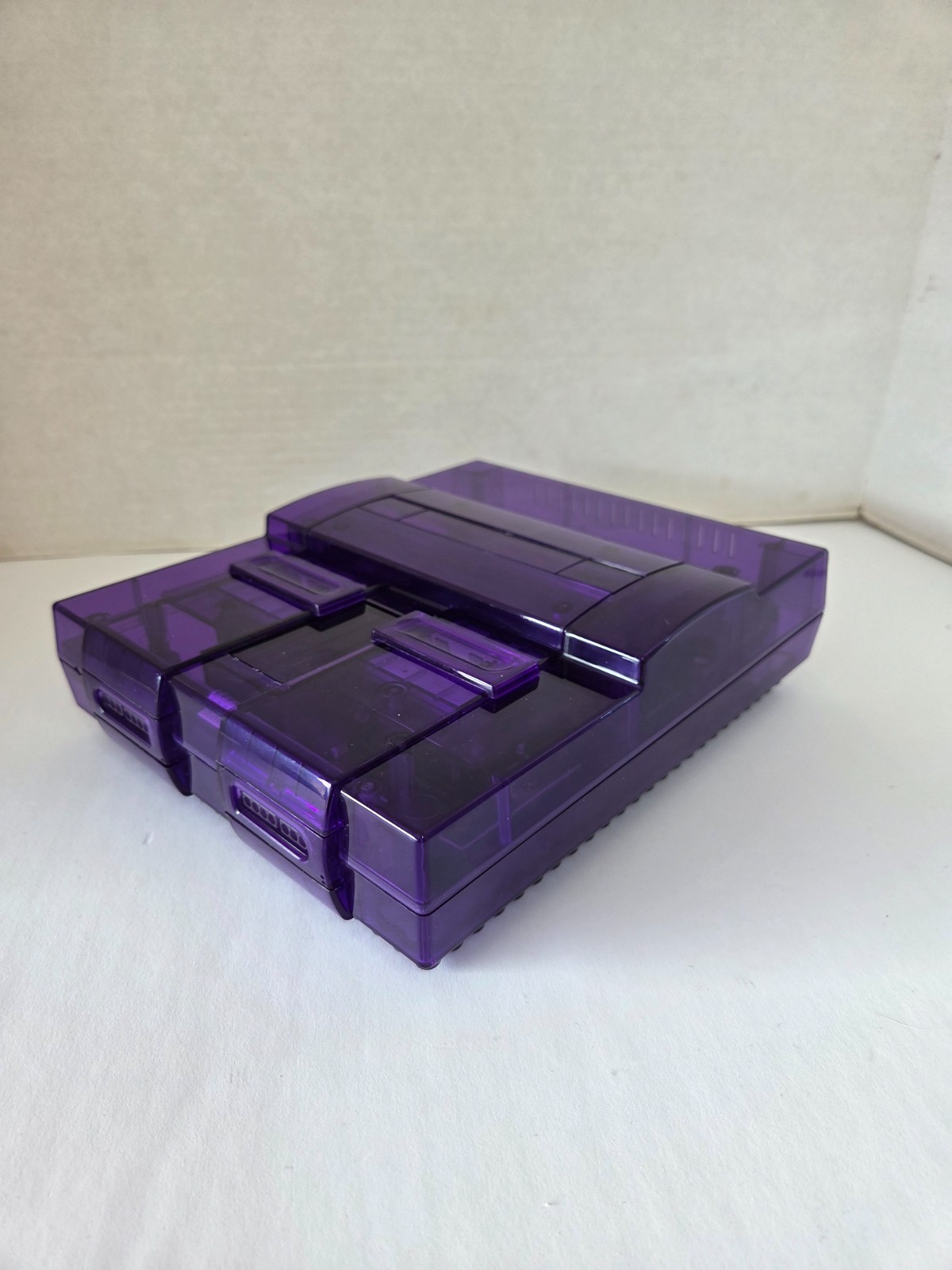 Custom Super Nintendo Console Transparent Purple with Power Supply
