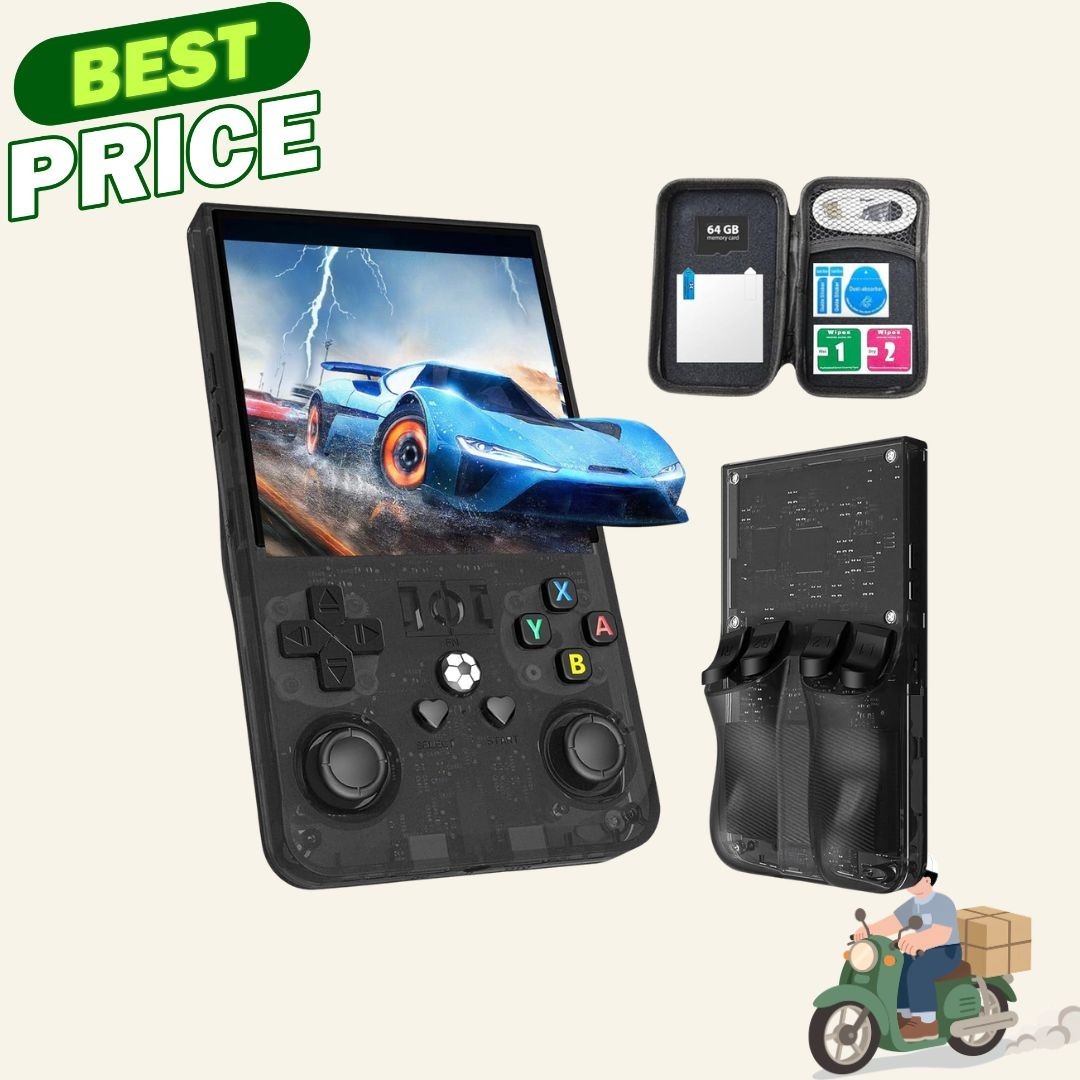 NEW Handheld Game Console 4.0″ IPS 64GB 18000 Games 4000mAh Portable Black
