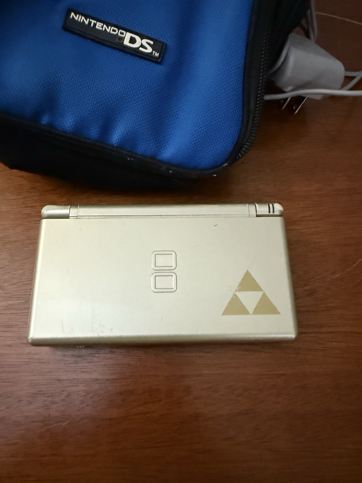 Nintendo DS Lite Metallic Gold Handheld Game Console Zelda Edition 1 With Case