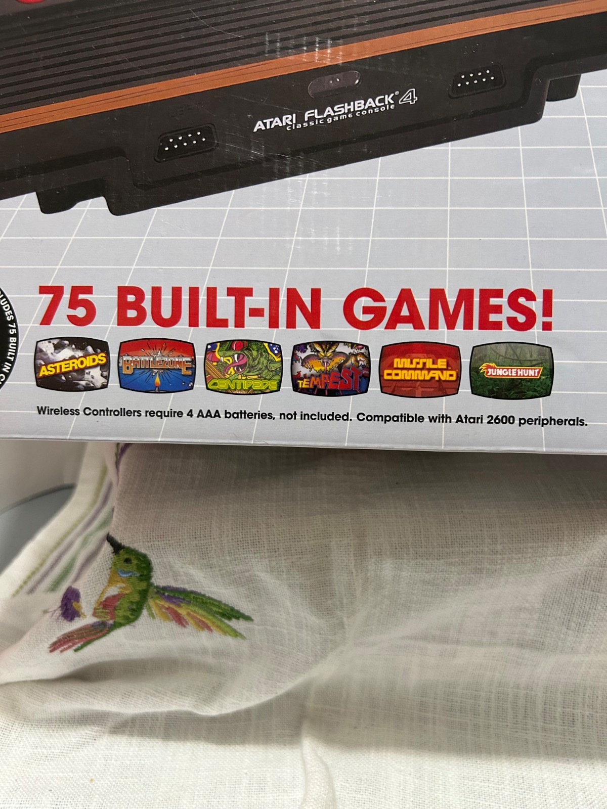Atari Flashback 4 Classic Game Console Bundle 75 Built in Games with Poster