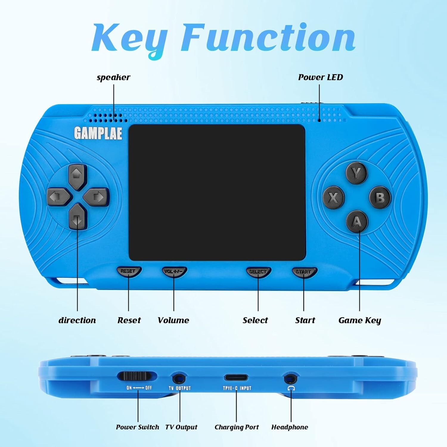 Portable Handheld Game Console 3″ HD Built-in 258 Games HD Classic Kids Toy Gift
