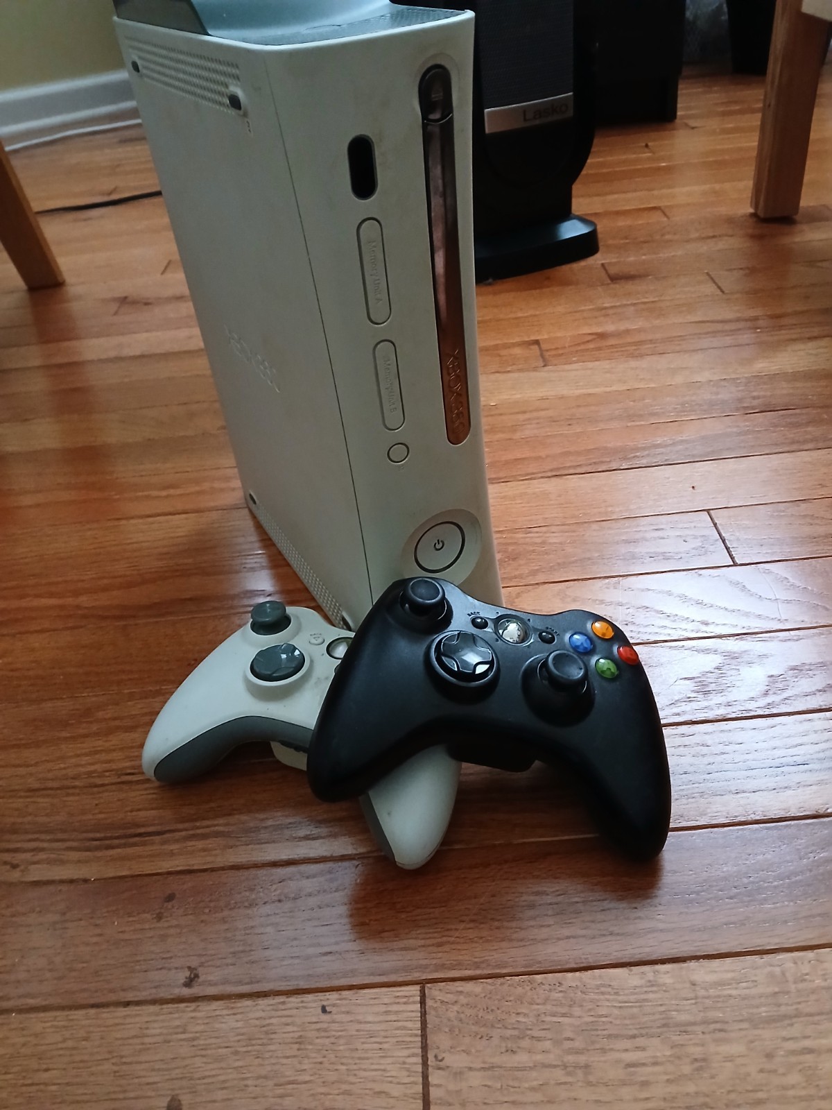 x box 360 with black and white controller