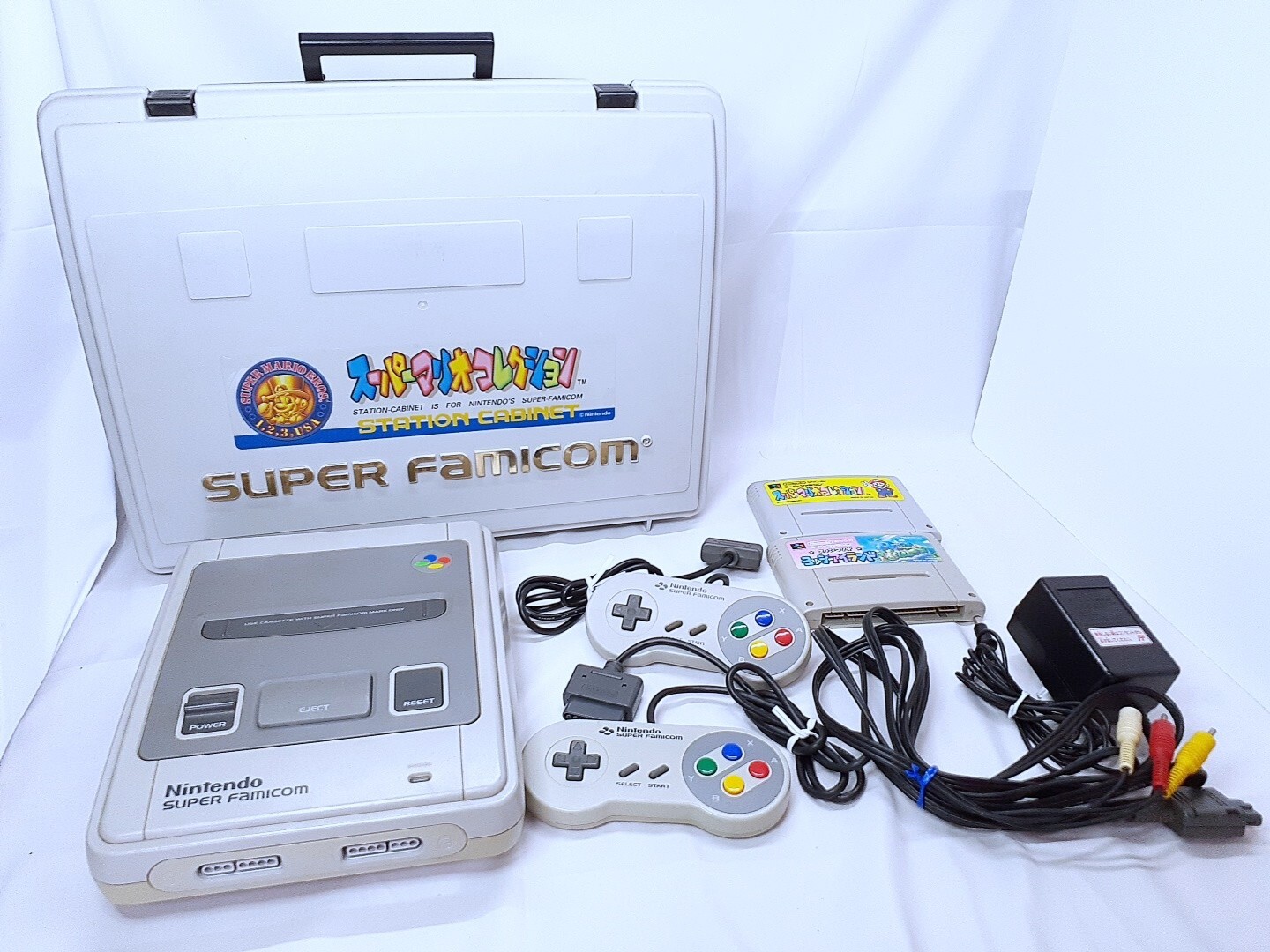 Super Famicom 1chip-01 Console Nintendo Box, Mario Collection set NTSC-J Tested