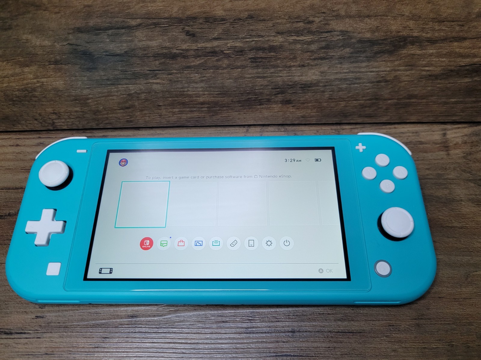 Nintendo Switch Lite Teal Turquoise Blue, OEM Charger, Case, Tested Works