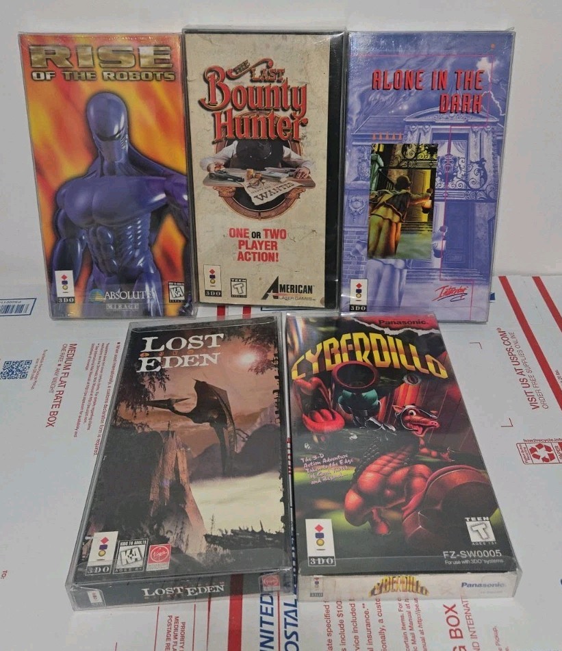 5 3DO Games Including New Sealed Rise Of The Robots, Lost Eden, Cyberdillo