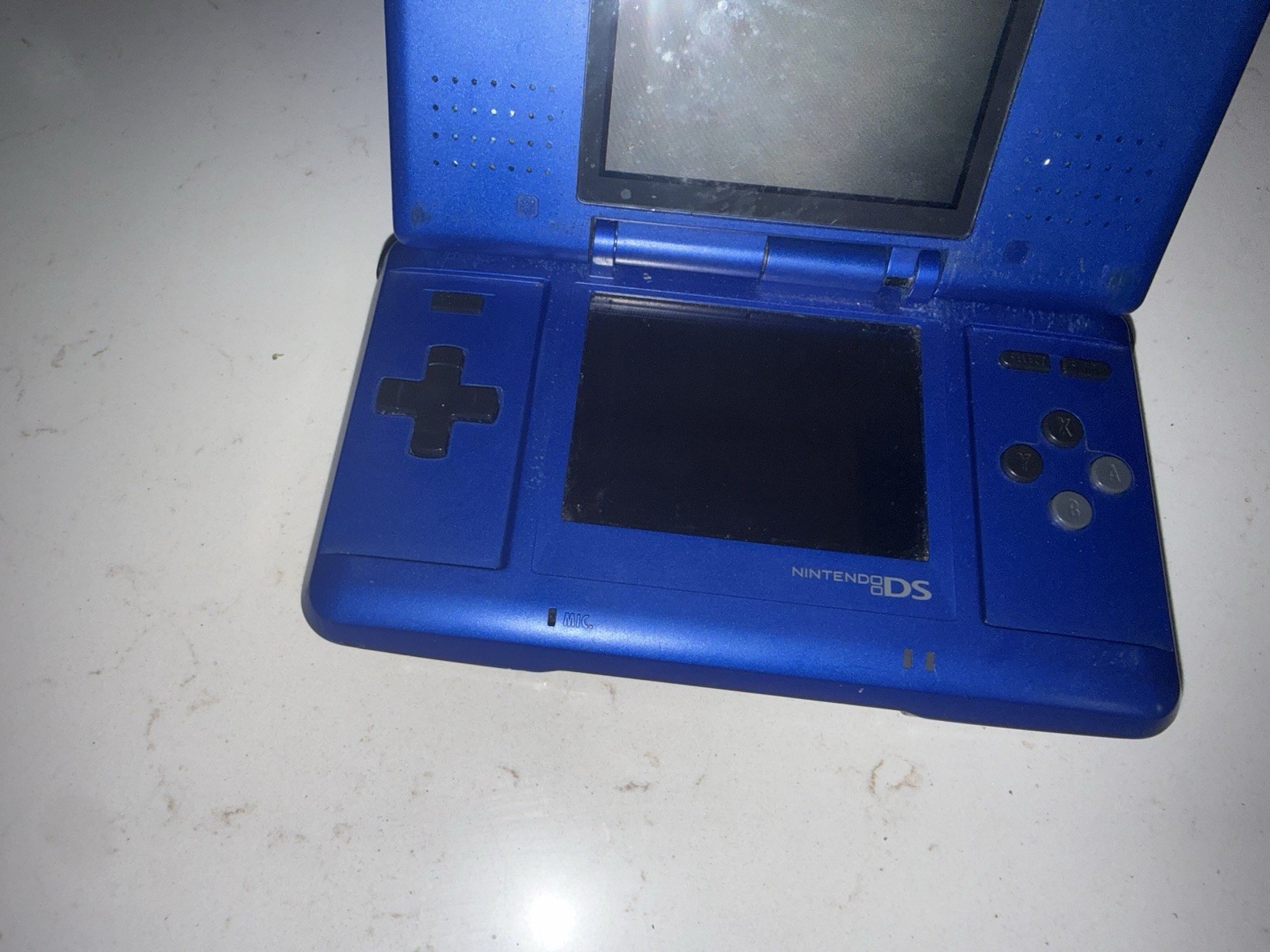 Nintendo DS Launch Edition Electric Blue Handheld System With Chargers. Works
