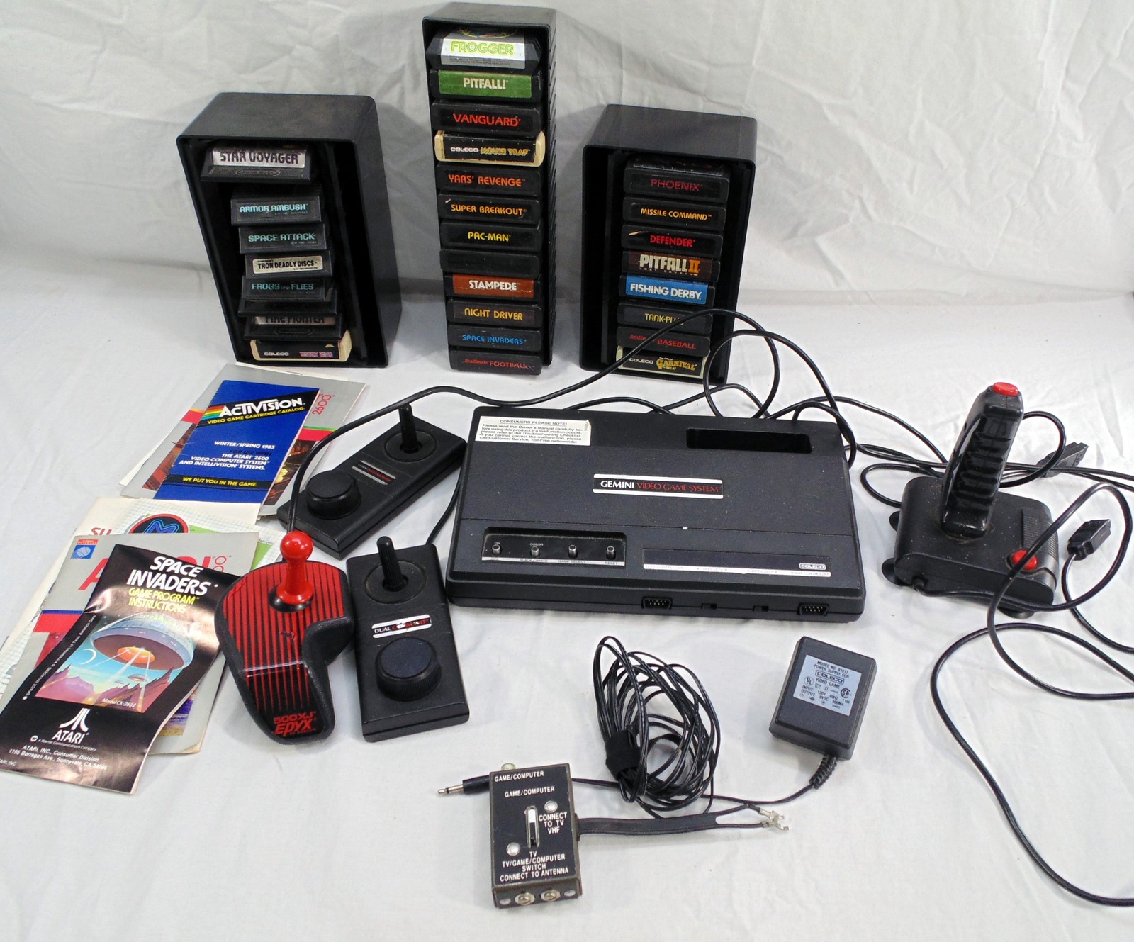 Vintage Gemini Coleco 2510 Video Game System 28 Games Home Console Frogger