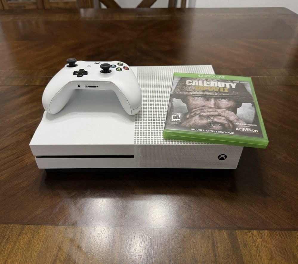 Microsoft Xbox One S 512gb White Console w/ Controller, COD WWII, 4K Wi‑Fi