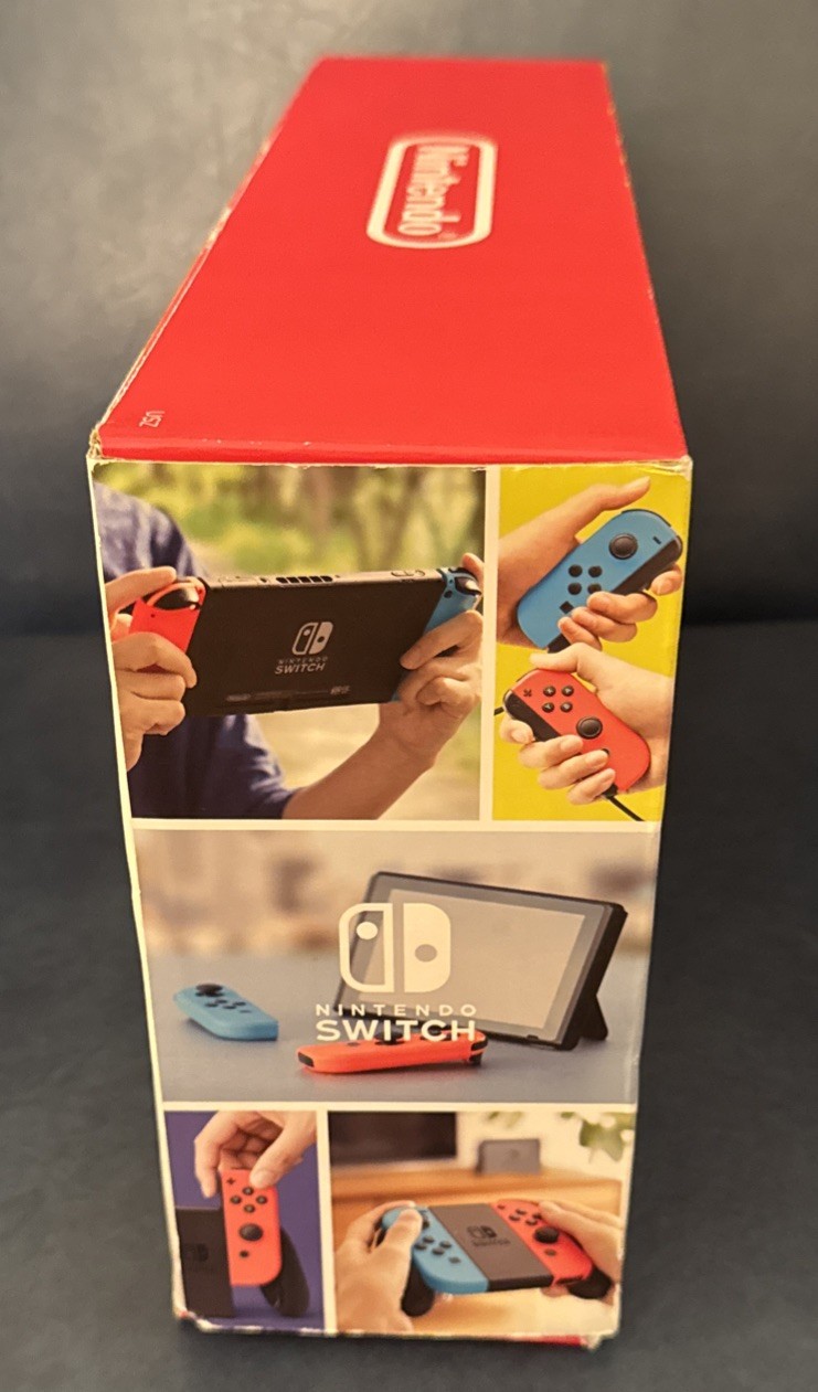 Nintendo Switch 32GB Gray Console ~ Neon Red/Neon Blue Joy-Con ~ Complete w/Box
