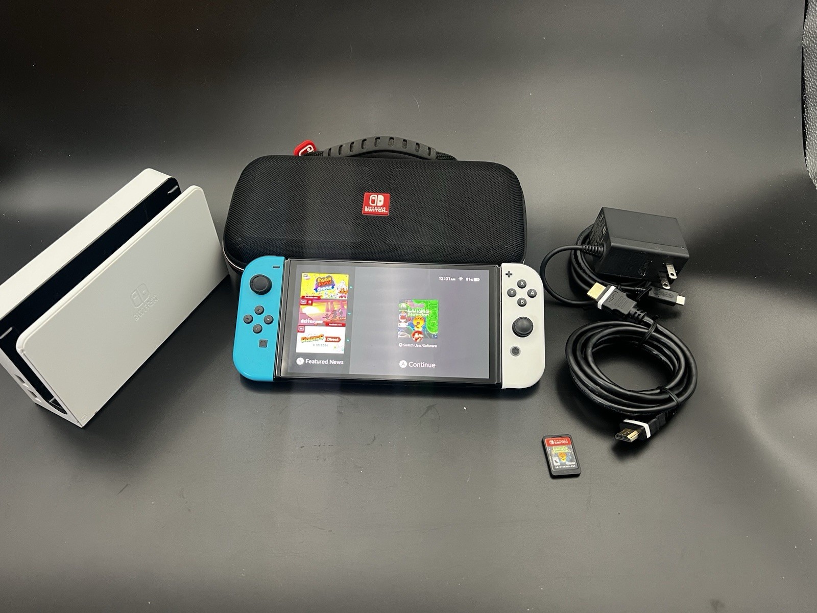 Nintendo Switch OLED 64GB Bundle White Dock Joy-Cons Luigi’s Mansion 3 Tested