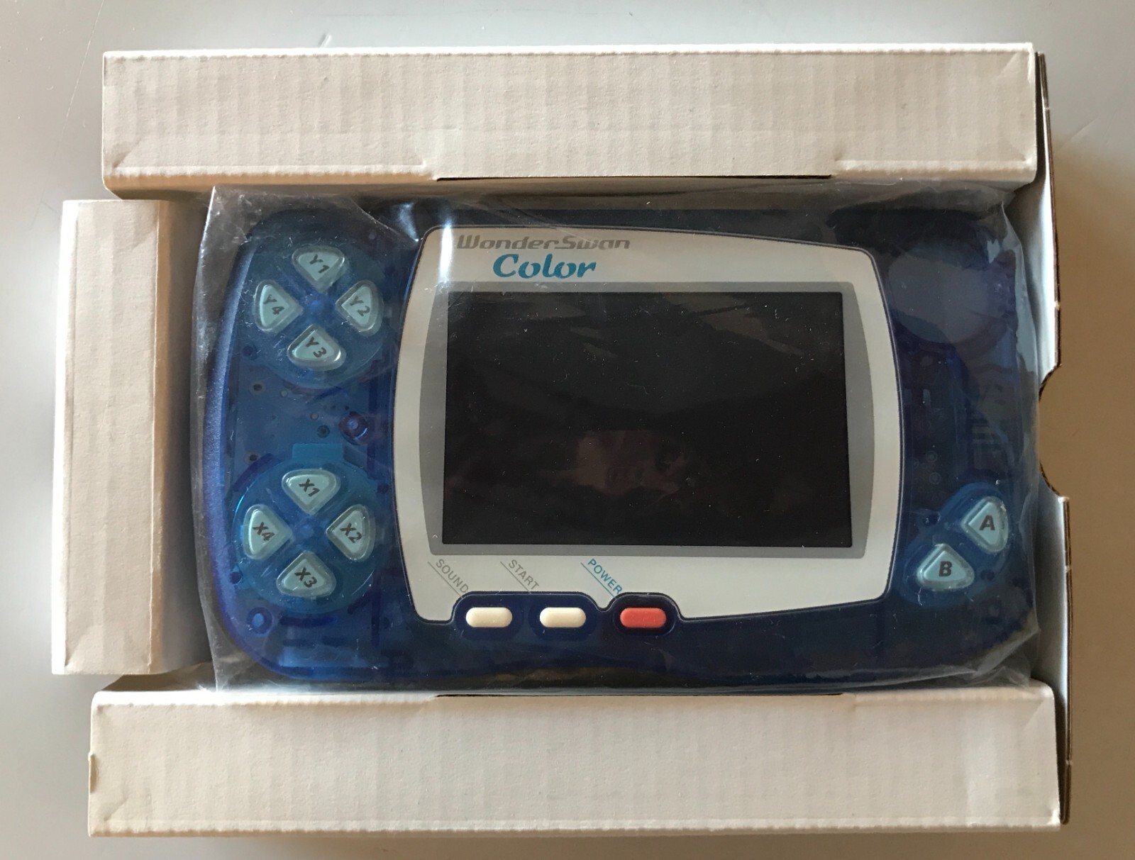 Wonder Swan Crystal Blue BANDAI Console,Manual Boxed set tested Japan limited