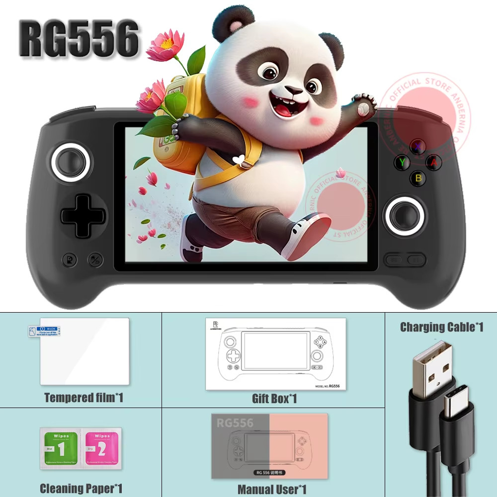 RG556 Retro Handheld Game Console Android 13 5.48″ OLED WiFi BT 5500mAh