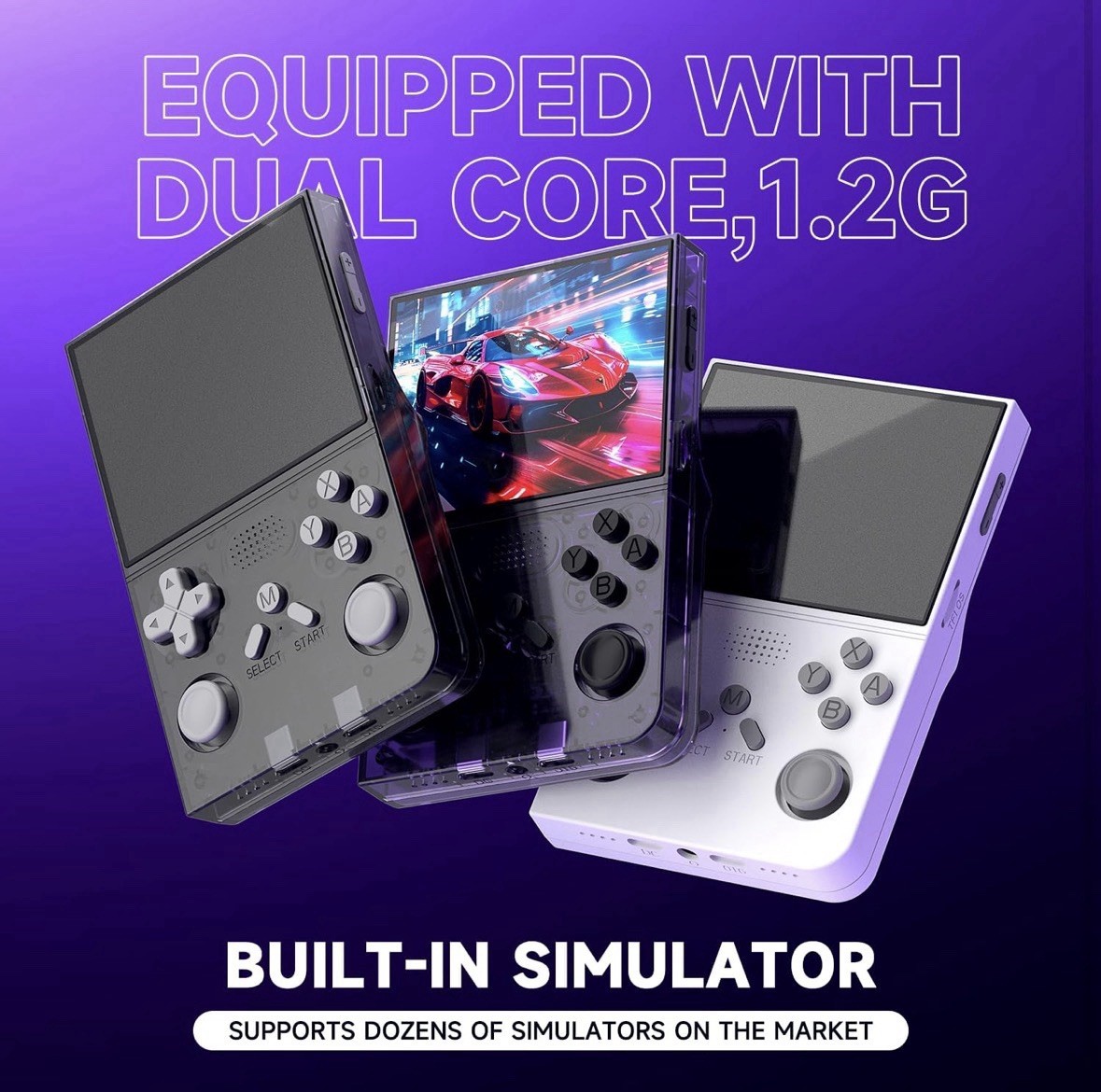 R40 Retro Handheld Game Console 3.5″ IPS Display 128G Dual Power Options W/games