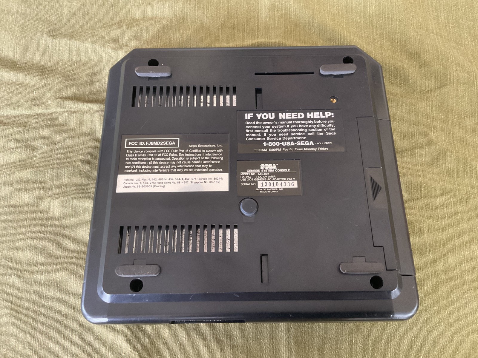 Sega Genesis Model 2 with OEM Controller and Non-OEM Cables