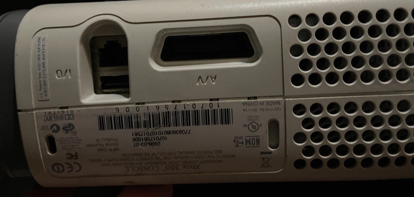 Microsoft Xbox 360 Fat 60GB Hard Drive Tested & Working Console Only no cable