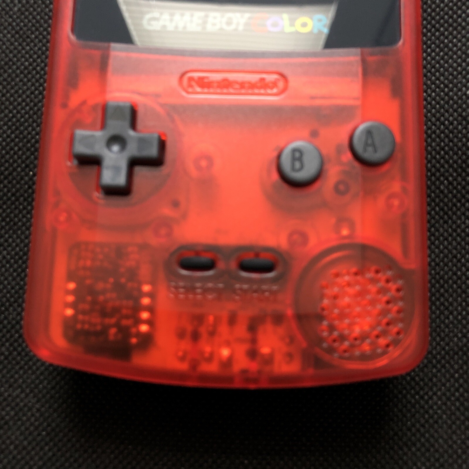 Console Nintendo Gameboy Color Clear Red with IPS V2 backlight screen