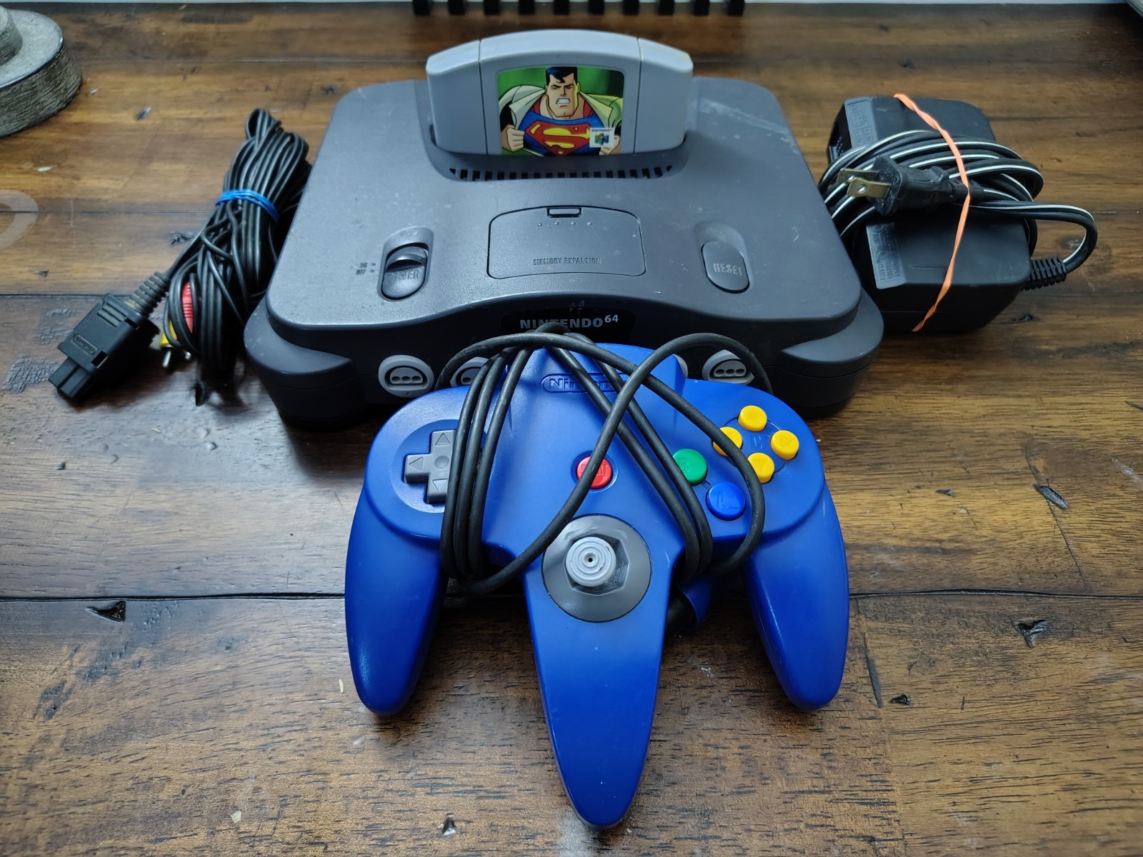 Nintendo 64 System 32MB Home Console Bundle With Superman Tested And Working