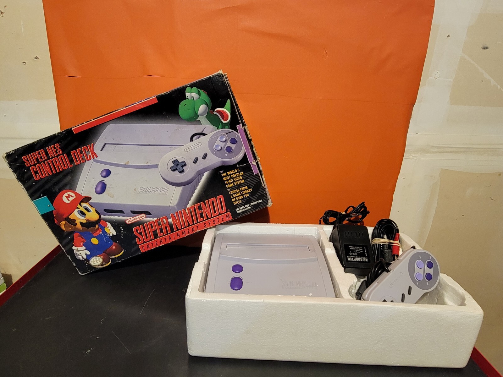 Super Nintendo Junior Jr Control Deck Console in Original Box ~ Tested & Working