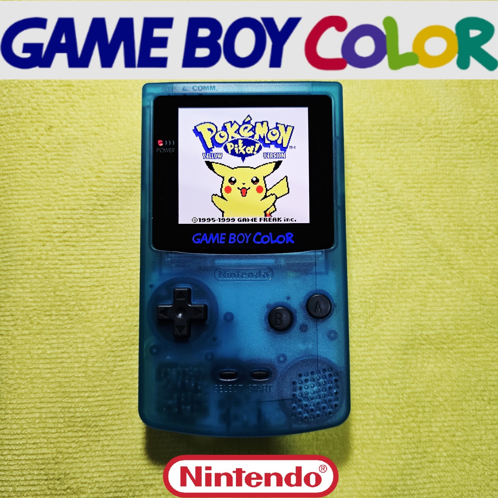 Nintendo Game Boy Color Clear Blue+ AMOLED Touch Screen +USB-C Charging