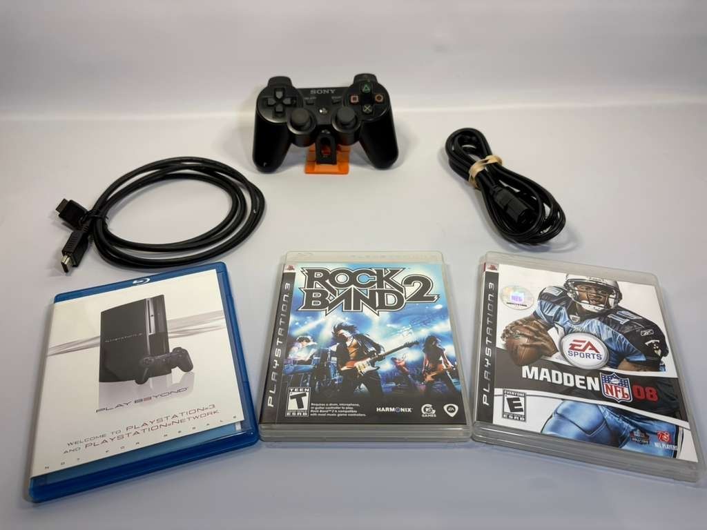 Sony PlayStation 3 Fat CECHK01: console, controller, power/AV cords and games