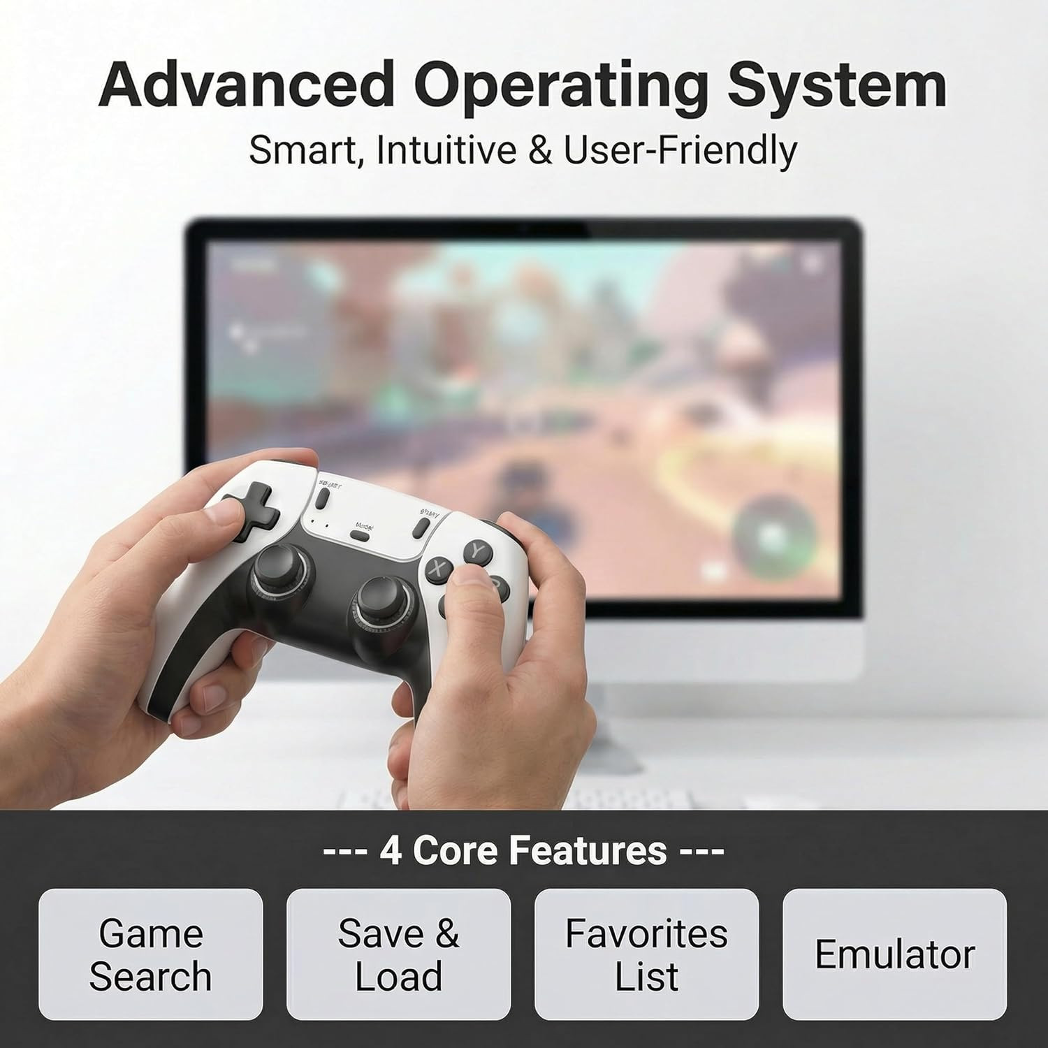 Retro Gaming Console Plug & Play Game Console for TV, 4K HD HDMI Video Console w
