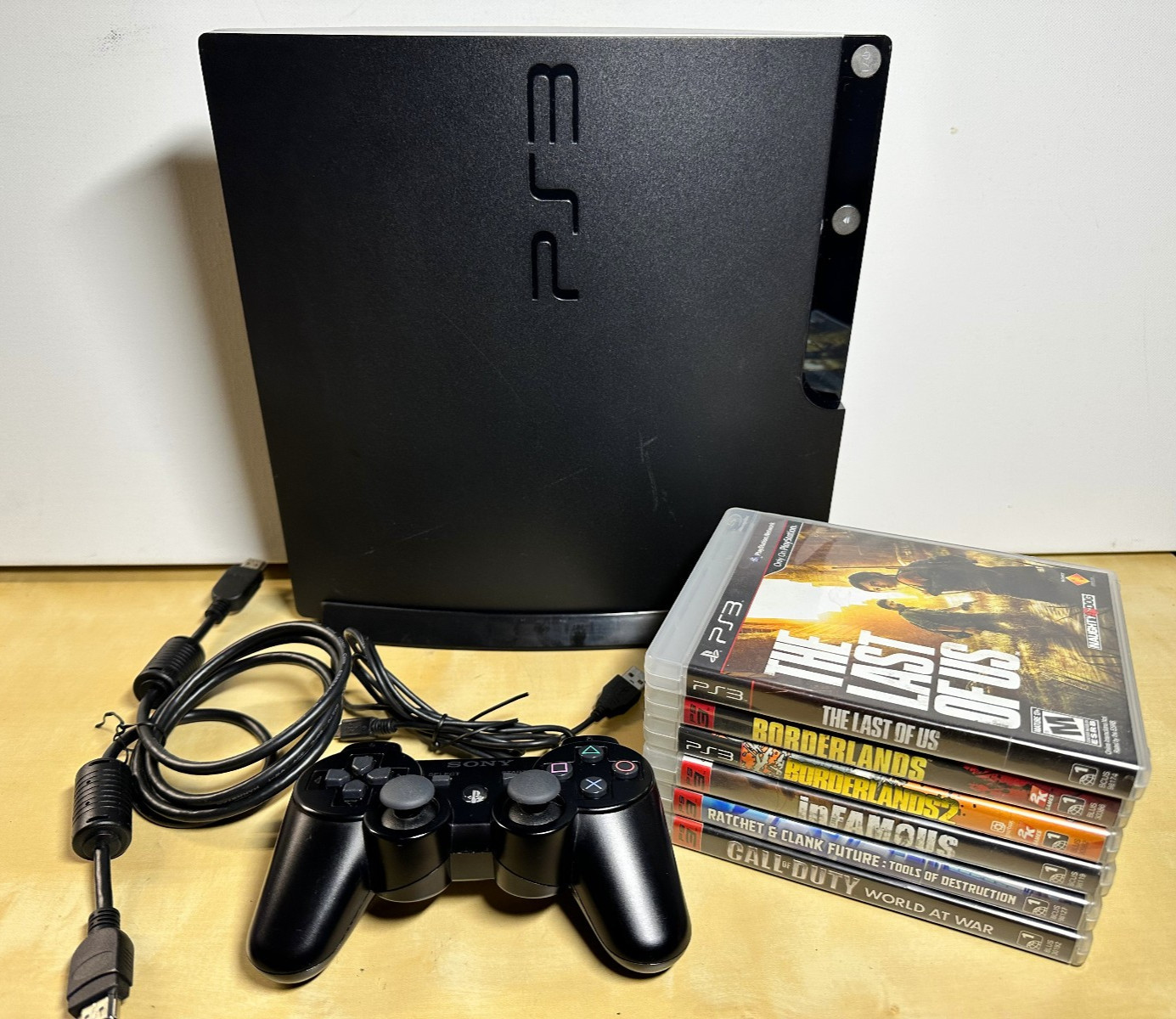 Sony PlayStation 3 PS3 Slim 120GB Bundle – CECH 2001A – 1 Controller + 6 Games