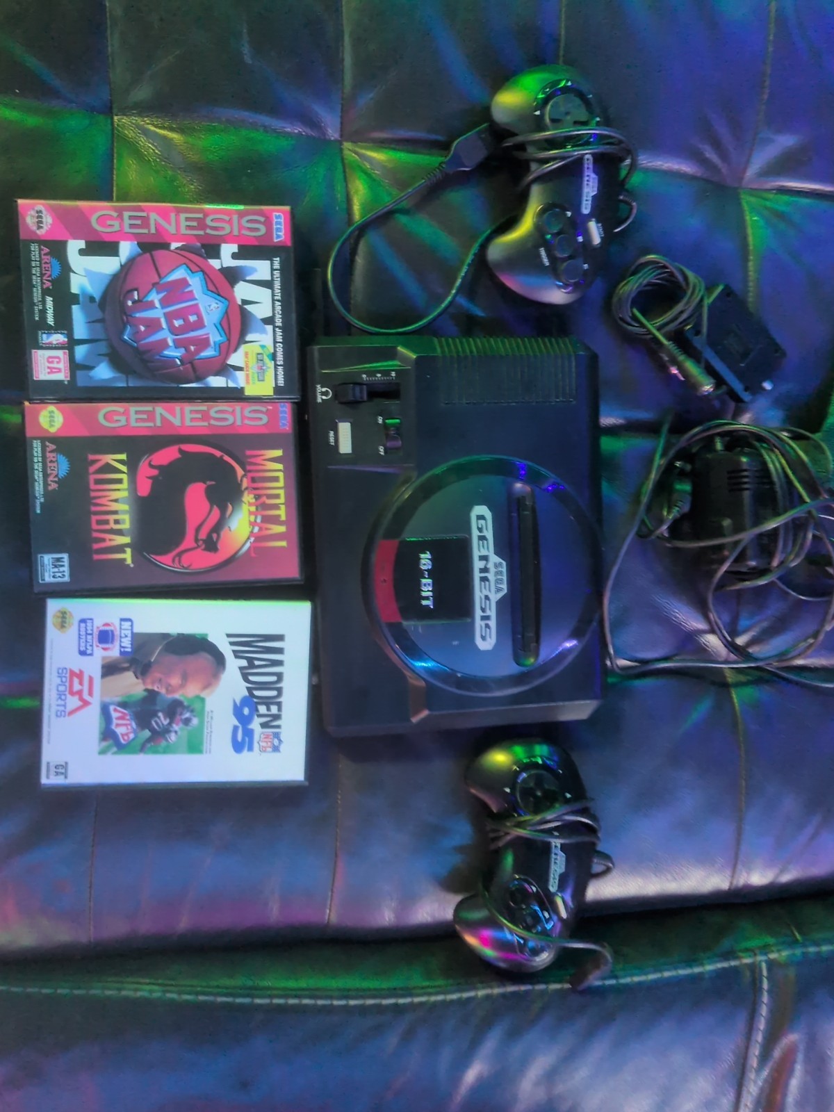 Sega Genesis Model 1 Console 16-Bit with 2 Controllers and Power Supply 3 games