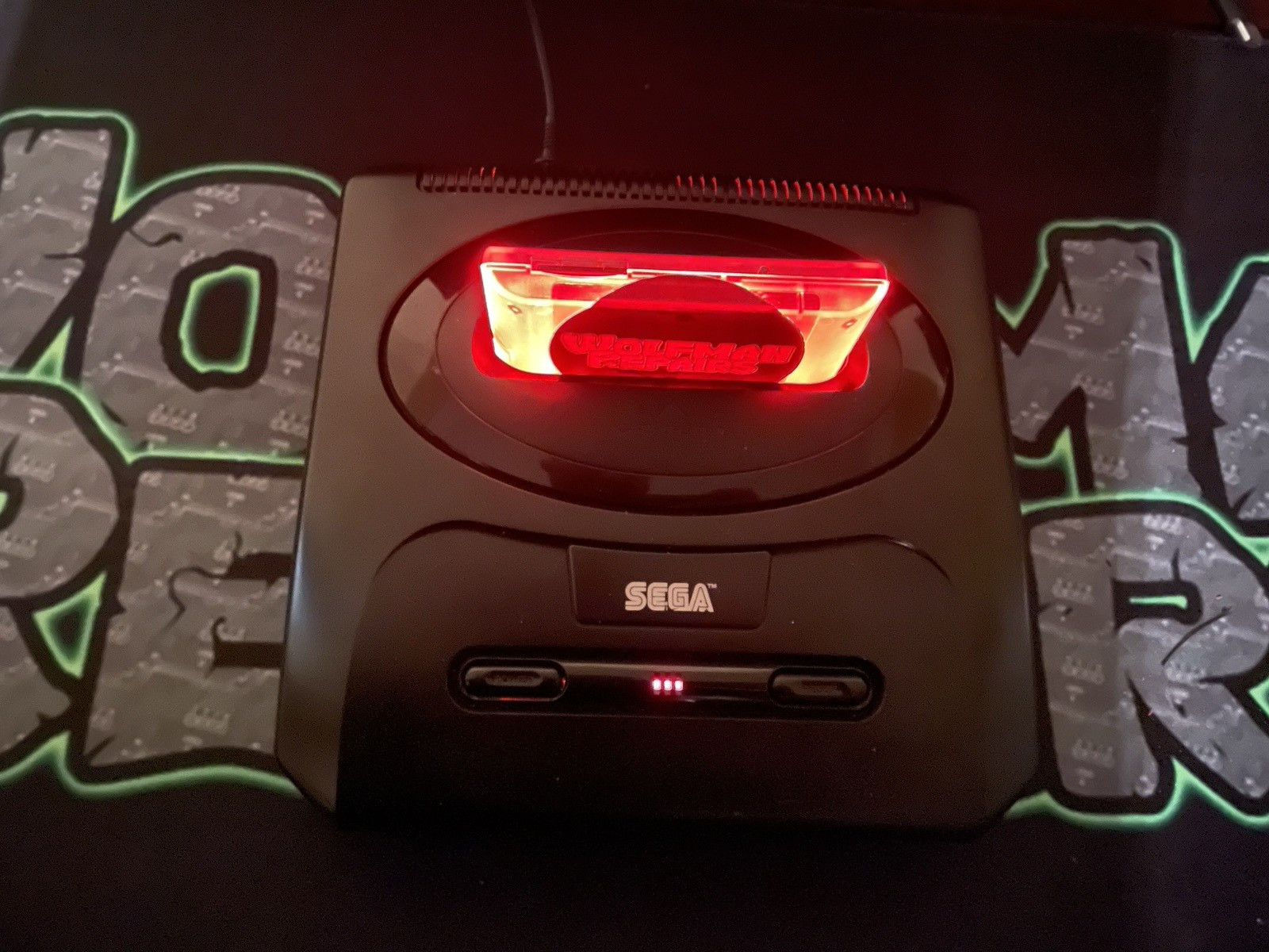 SEGA Genesis Model 2! Red LED Mods! Red Text Controller, AV and Power Included!