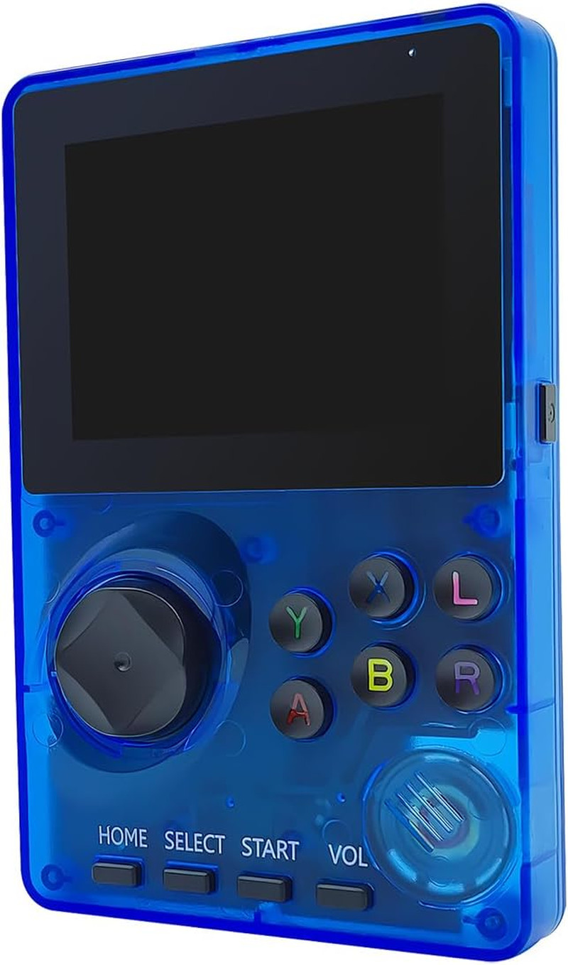 16-Bit Handheld Game Console with 100 Preloaded HD Games – Transparent Blue