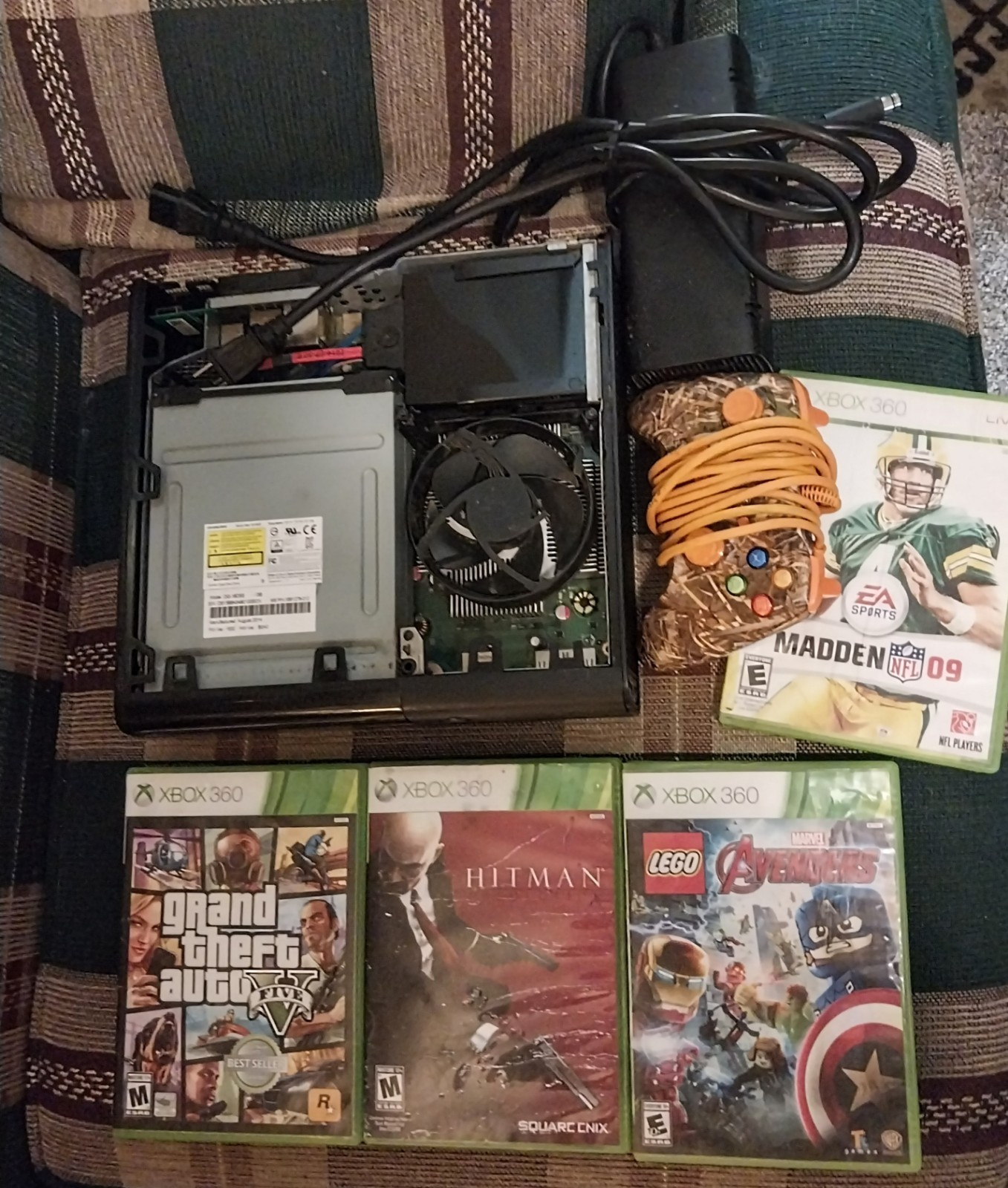 Xbox 360 Lot (Console, 4 Games, Power Cords, Hdmi Cable, 1 Controller!!