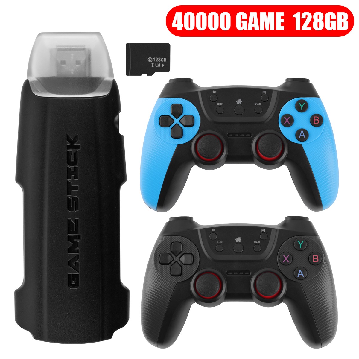 Video Game Console Retro 40000+ Games TV Stick 4K HDMI & 2 Wireless Controller~