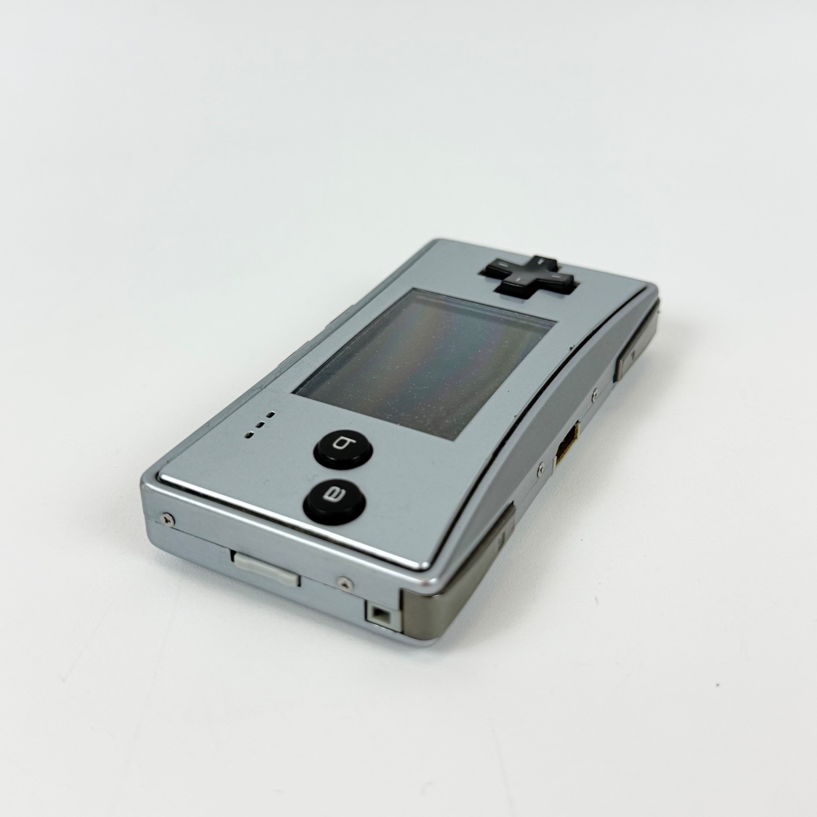 NINTENDO GAME BOY MICRO GREY CONSOLE + CABLE 💎 GREAT – TESTED🎁
