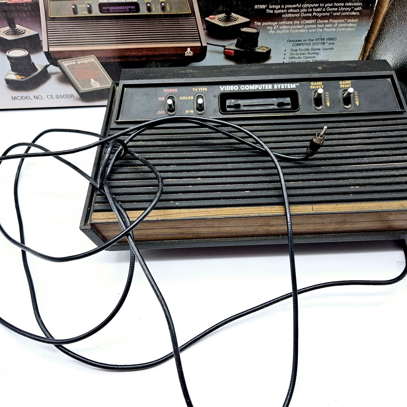 Atari 2600 CX2600A Video Game Console 1980 Paddle Instructions in Original Box