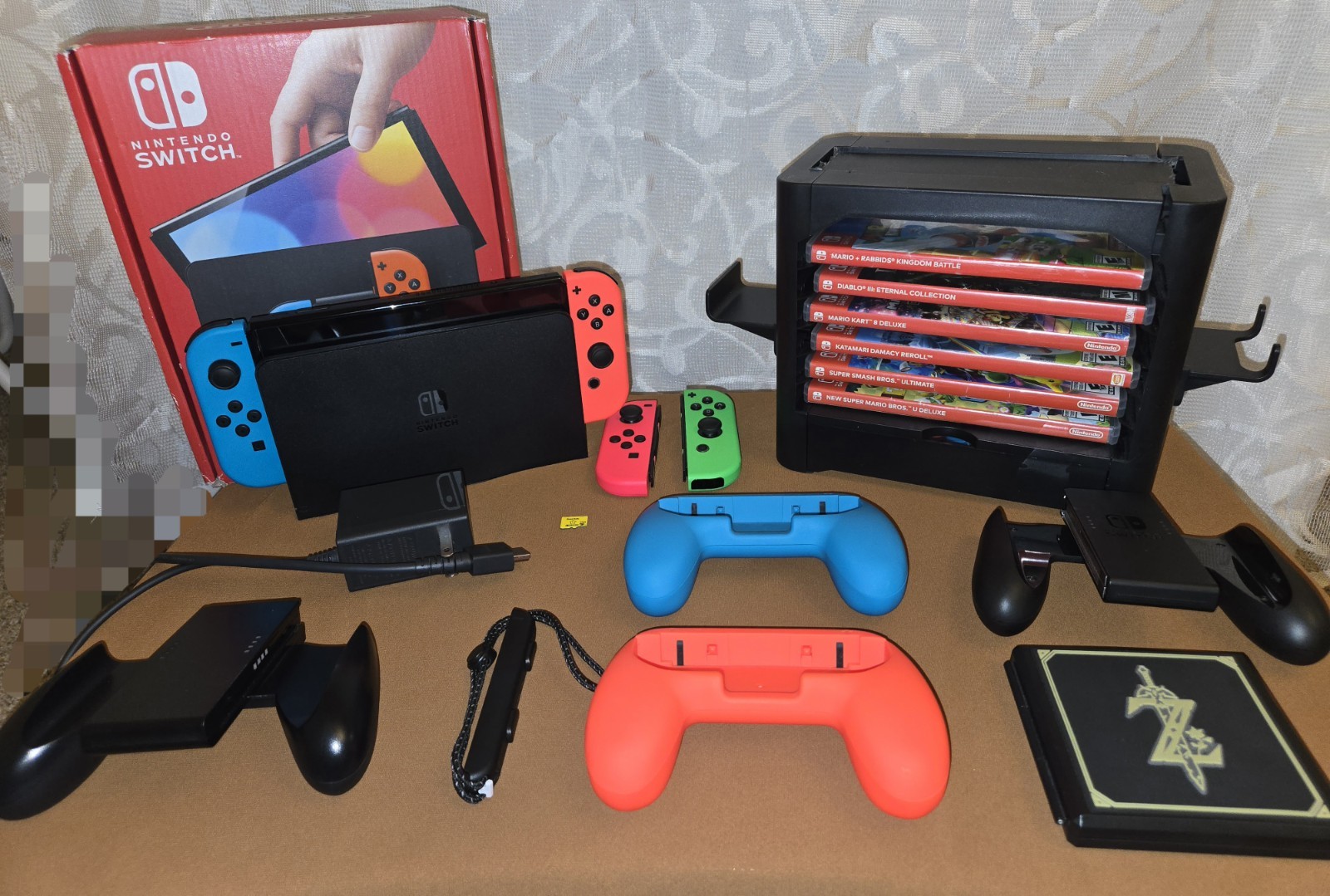🎮 Nintendo Switch OLED 64GB Bundle – 6 Games + Extra Joy-Cons + 256GB microSD