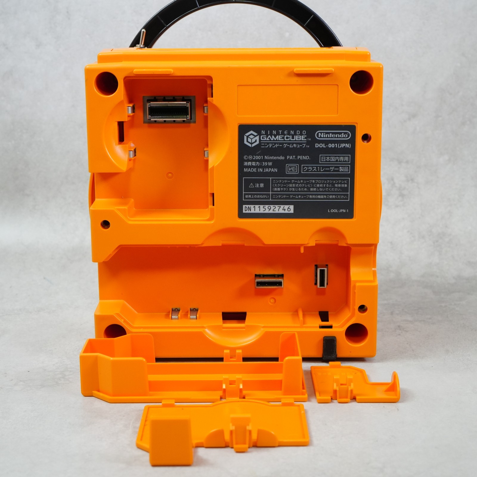 GameCube Orange Console DOL-001 NTSC U-C/J Region Switch Mod Nintendo w/ Cable
