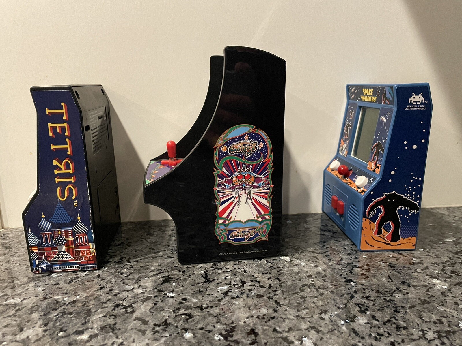 (3) Micro Player Handheld Retro Arcade Games – Galaga Tetris & Space Invaders