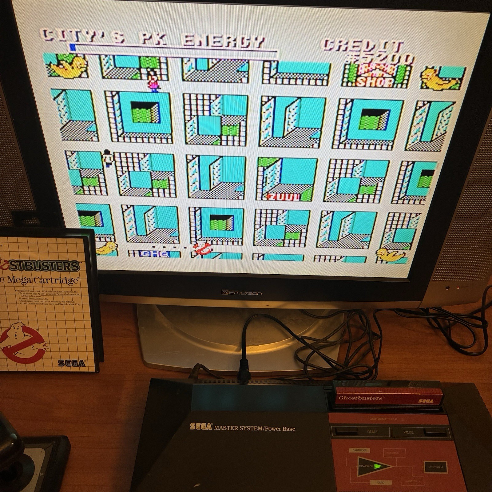 Sega Master System Console Bundle Lot w/ Ghostbusters,Controllers, Phaser + More