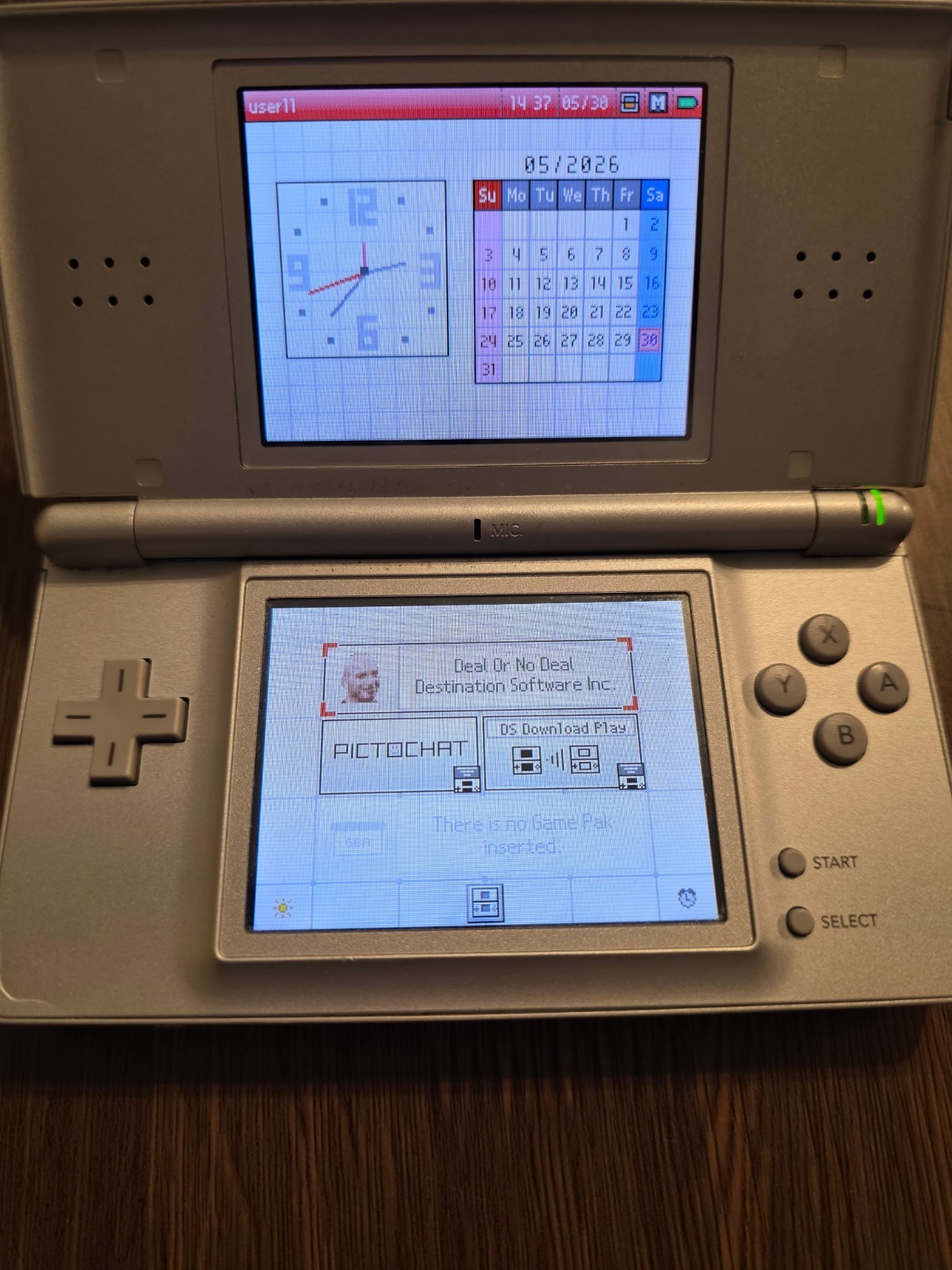 Authentic Nintendo DS Lite Silver with Charger, Stylus & Games – Tested &Working