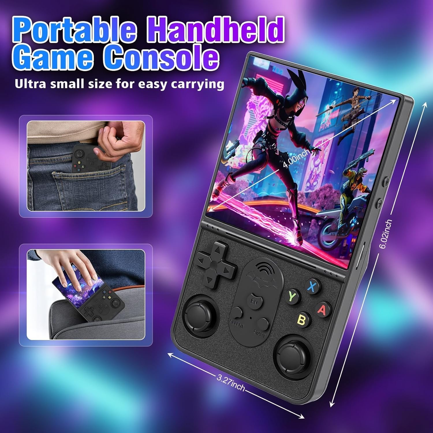 S600 Retro Handheld Game Console, 4 Inch 720p IPS Screen, 128GB with 18,000+ …