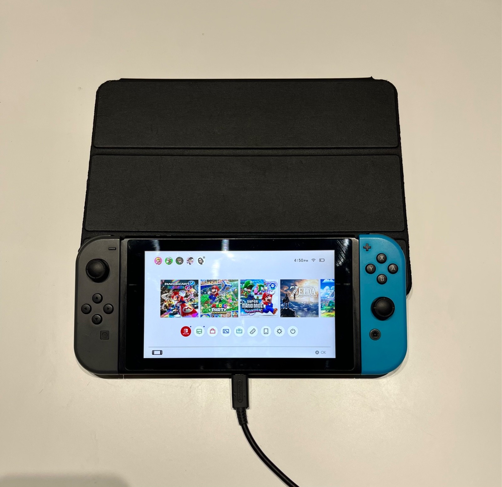 Nintendo Switch Console- All Accessories 5 Controllers + 3 Popular Games