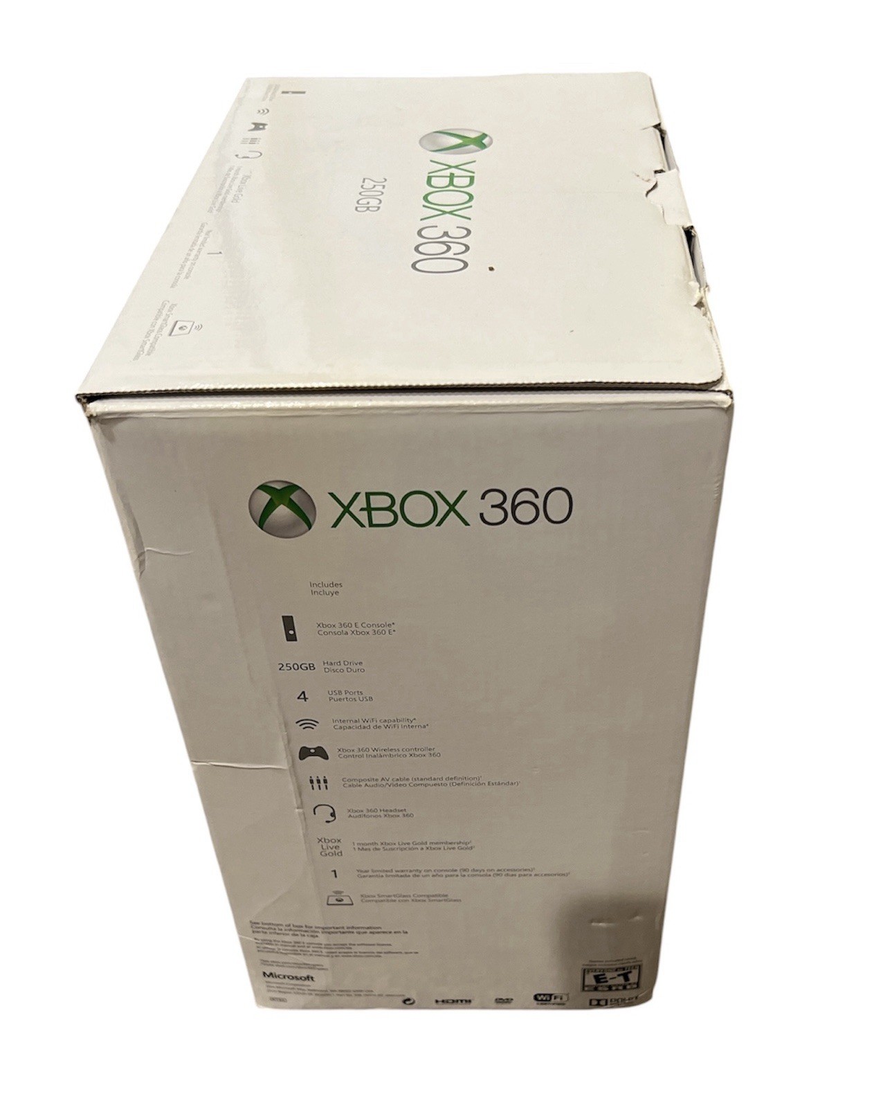 Microsoft Xbox 360 E 250GB Console W/ Original Box, Games, OEM Controller Tested