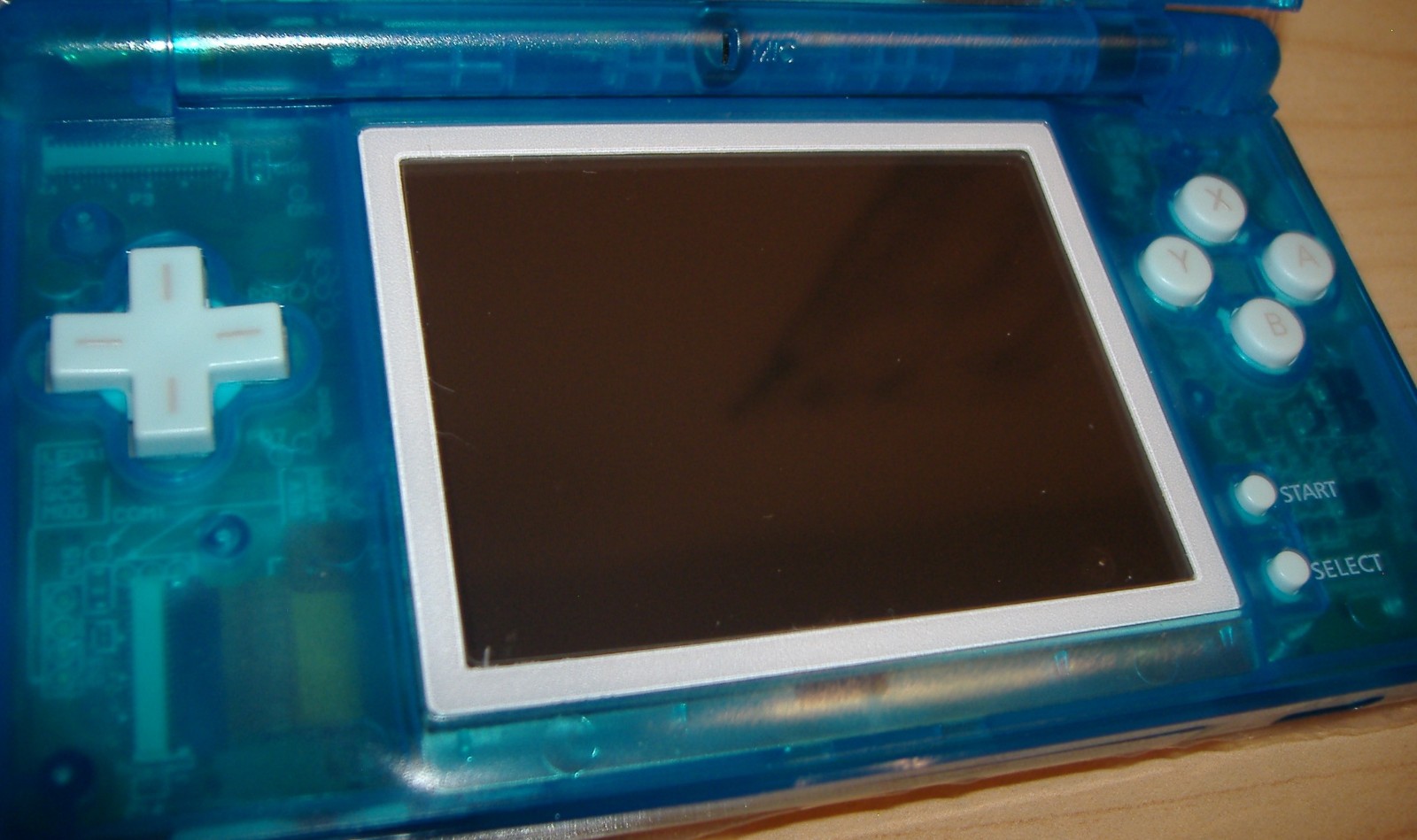 NINTENDO DS LITE RE-BUILT TRANSLUCENT ICE BLUE NEW DIGITIZER COVERS