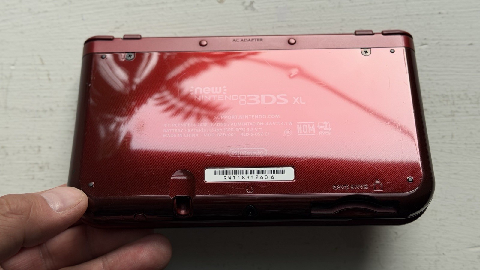 New Nintendo 3DS XL Metallic Red RED-001 US 4GB Stylus Charger 5 Games Bundle